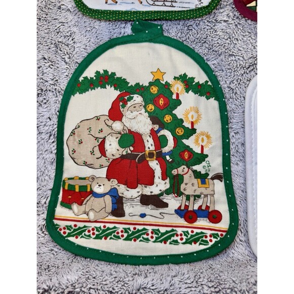 VTG 90s Holiday Christmas Pot Holder Lot CSC Kitchen Santa Decor Cottagecore - Picture 4 of 16